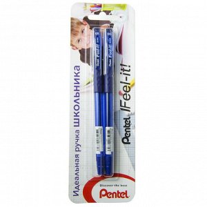 Ручка шариковая неавтоматическая Pentel Feel it! 0,5мм, синий, 2ш...