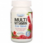 Yum-V&#039;s, Мультивитамины для подростков, Малиновый вкус, 60 штук