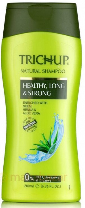 Шампунь для волос Тричуп Trichup Herbal Shampoo Healthy, Long & Strong, 200 ml, Vasu