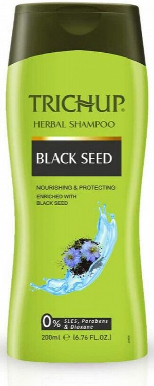 Шампунь для волос Тричуп с Черным Тмином Trichup Herbal Shampoo Black Seed, 200 ml, Vasu