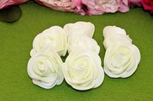 Розы фоамиран бутон (молочный), 25 мм, упак 200 шт(+-5)
