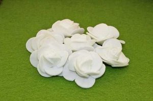 Розы фоамиран бутон (белый), 25 мм, упак 200 шт(+-5)