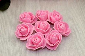 Розы фоамиран бутон (розовый), 25 мм, упак 200 шт(+-5)