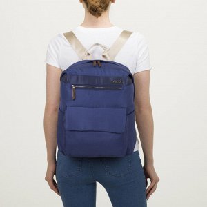 Рюкзак молодёжный, отдел на молнии, 2 наружных кармана, 2 боковых кармана, цвет синий