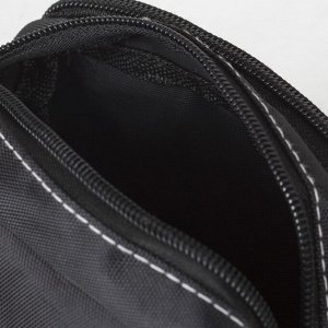 Сумка поясная, 2 отдела на молниях, 2 наружных кармана, регулируемый ремень, цвет чёрный