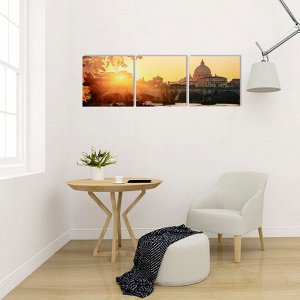 Модульная картина "Осенняя Европа" (3-35х35) 35х105 см