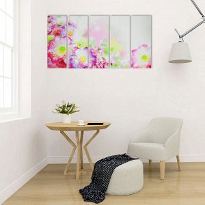 Картина модульная на подрамнике "Тайские цветы" 5-30х80 см