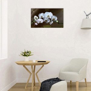 Картина-холст на подрамнике "Белые орихидеи" 60х100 см