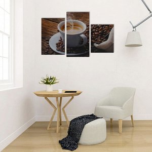 Модульная картина на подрамнике "Утренний кофе", 29?35 см, 29?45 см, 29?55 см, 90?56 см