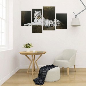 Картина модульная на подрамнике "Бенгальский тигр"  2-30х45; 1-29,5х69; 1-34х69