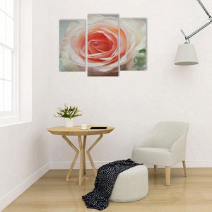 Модульная картина на подрамнике "Персиковая роза", 2 шт. — 25,5?50,5 см, 30,5?60 см, 60?100 см