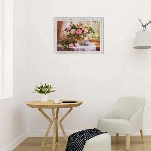 Картина "Букет роз с черникой"  57х77см