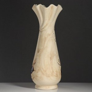 Ваза напольная "Вьюн" ажур, бежево-коричневая, 63 см, керамика