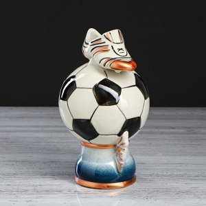 Копилка "Футбольный мяч", глянец, керамика, 22 см, микс