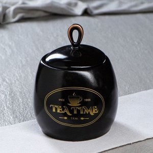 Чайный набор "Петелька" чайник 1,3 л и сахарница 0,8 л, черная глазурь, чай бронза