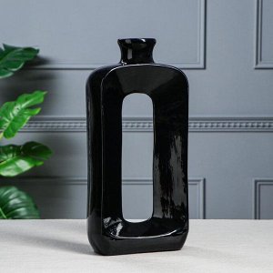Ваза напольная "Мюзле", цвет черный, 42 см, керамика