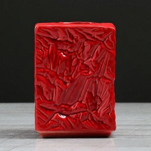 Ваза настольная "Кристалл", красная, 11 см, керамика