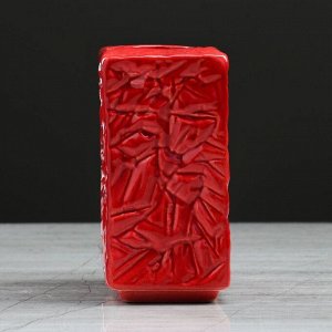 Ваза настольная "Кристалл", красная, 11 см, керамика