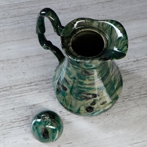 Компотный набор "Бажовские мотивы", под малахит, цвет зеленый, 5 предметов: кувшин 1.6, чашки 0.3 л