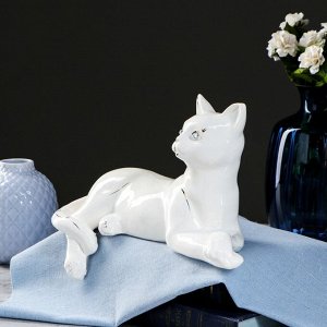 Копилка "Кошка Агнесса", глянец, белая, 18 см
