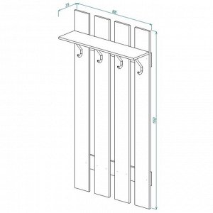 Вешалка В-4 РИВЬЕРА 1550х800х235 Ясень Шимо Светлый