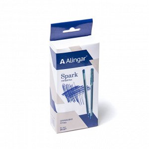 Ручка шариковая, Alingar, "Spark" синяя, 0,7 мм., игольчатый наконечник, тонированный пластиковый корпус