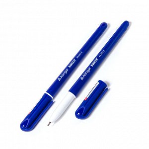 Ручка шариковая, Alingar, "SHELL" синяя, 0,7 мм., игольчатый наконечник, прозрачный пластиковый корпус