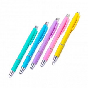Ручка шариковая Alingar "AURA", синяя, 0,7 мм, автоматическая, резиновый грип, круглый цветной корпус, пластиковая упаковка