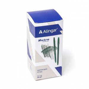 Ручка шариковая, Alingar, "Vectro" зеленая, 1,0 мм., зеленый пластиковый корпус
