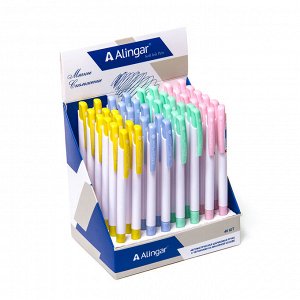 Ручка шариковая, автоматическая, Alingar "ARROW", синяя,  корпус пастель, 0,7мм (48шт)