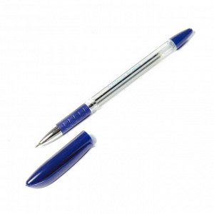 Ручка шариковая, Alingar, "Fantom" синяя, 0,7 мм., игольчатый наконечник, резиновый грип, прозрачный пластиковый корпус