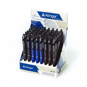 Ручка шариковая, автоматическая, Alingar, "Rocket" синяя, 0,7 мм., игольчатый наконечник, тонированный пластиковый корпус