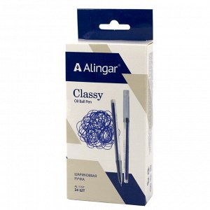 Ручка шариковая черная Alingar "Classy", 1,0 мм, чернила на масляной основе, игольчатый наконечник, тонированный пластиковый корпус