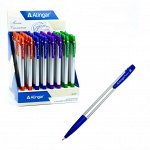 Ручка шариковая Erich Krause R-301 Spring Stick &amp; Grip, узел 0.7 мм, стержень синий, резиновый упор, длина линии письма 2000 метров, микс