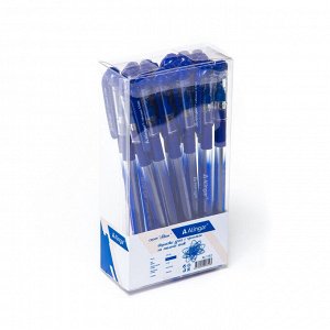 Ручка шариковая, Alingar, "Stream" синяя, 0,7 мм., игольчатый наконечник, резиновый грип,прозрачный пластиковый корпус