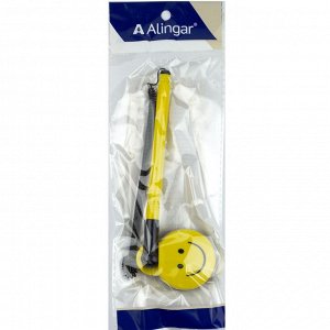 Ручка шариковая, Alingar, "Смайлик" синяя, 0,7 мм., желтый пластиковй корпус