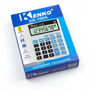 Калькулятор Alingar 8 разрядов, 135*100*9 мм, серый металлик, "KK-100A"