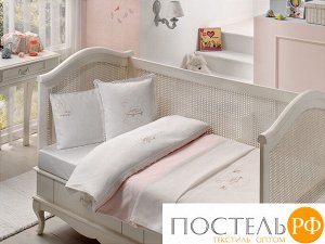 T1212T10523108 Комплект детского постельного белья Tivolyo home HAPPY BEBE розовый с покрывалом