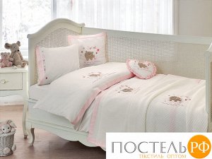 T1212T10949108 Комплект детского постельного белья Tivolyo home FISHY BEBE розовый без покрывала
