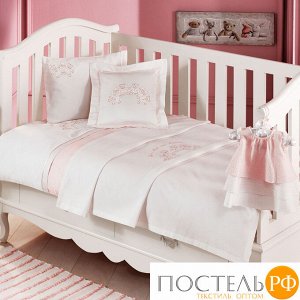 T1212T10416108 Комплект детского постельного белья Tivolyo home FAMILY BEBE розовый без покрывала