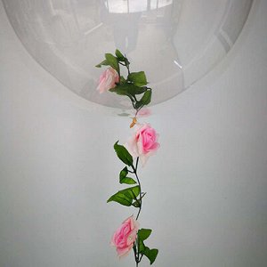 Лиана с розами 9 голов розовый 230см