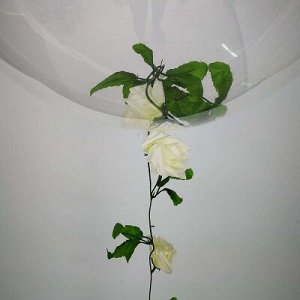 Лиана с розами 9 голов белый 230см