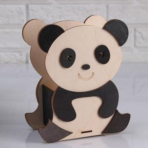 Кашпо деревянное 15?10?20 см "Панда улыбака"