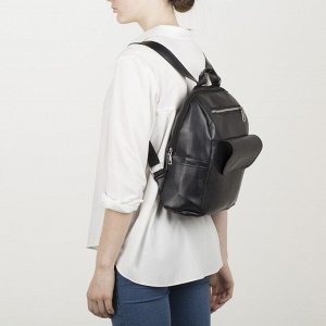 Рюкзак молодёжный, отдел на молнии, наружный карман, 2 боковых кармана, цвет чёрный