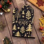 Варежка-прихватка &quot;Этель&quot; Love Winter 20х27см,100% х/л, ватин 250г/м2