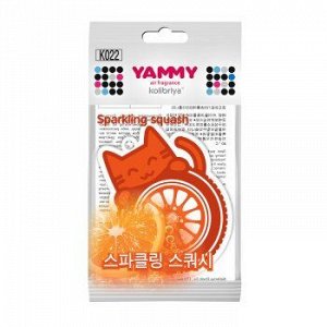 Ароматизатор подвес. YAMMY картон с пропиткой Котик"Sparkling Squash" (1/200) K022