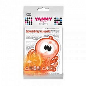 Ароматизатор подвес. YAMMY картон с пропиткой Осьминог "Sparkling Squash" (1/200)