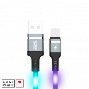 Светящийся кабель USB Type-C цветной