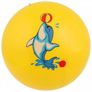 Мяч детский с наклейкой "Рыбка" 22 см , цвет в ассорт.