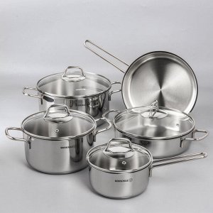 Набор посуды Perla, 5 предметов: кастрюля 2 л, 3,5 л, 5,5 л; жаровня, 3 л; сковорода 24x5 см